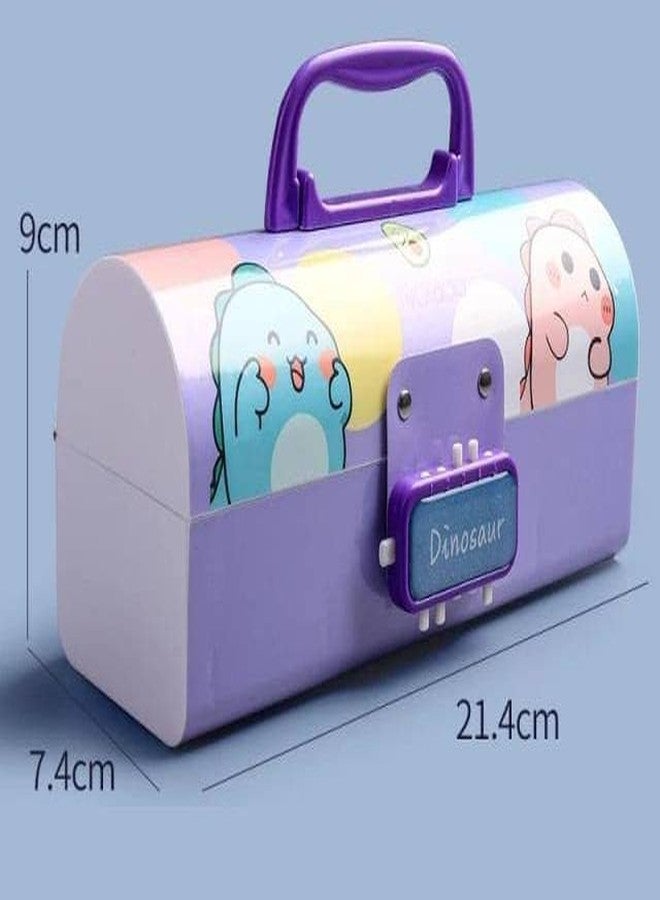 OANGO Pencil Box with Code Lock Multi-Layer Pen Case Style with Password Lock for Kids, Boys Girls (Purple) - Image 2